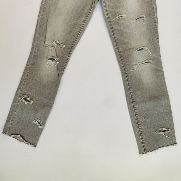 GAP Authentic Jeans Women 27 Gray Stretch Distressed Grunge Streetwear - Picture 7 of 12